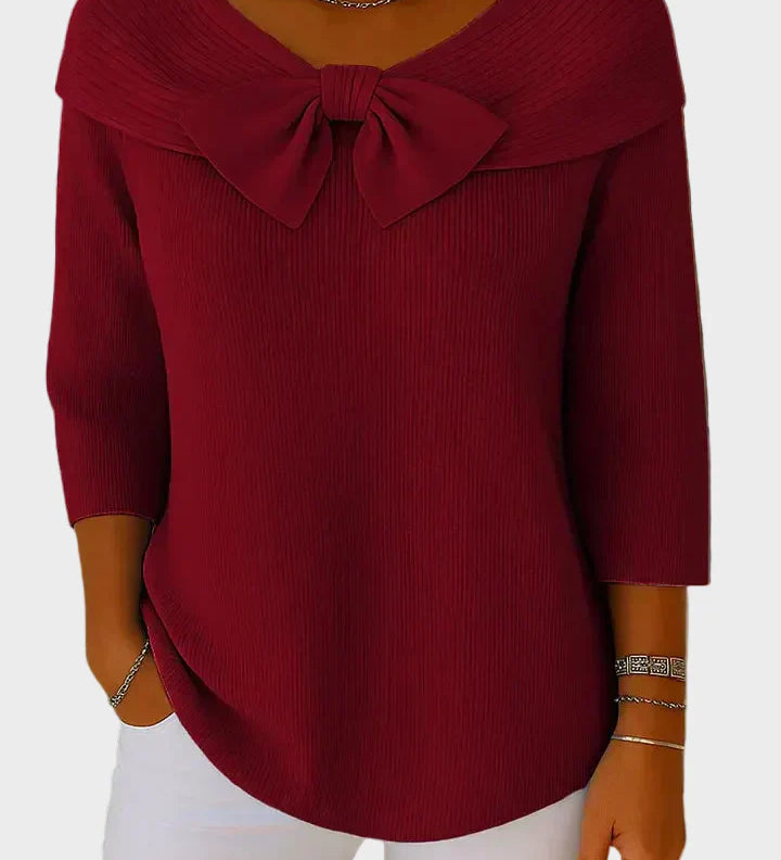 Aline - Miękki i Elegancki Sweter z Kokardą
