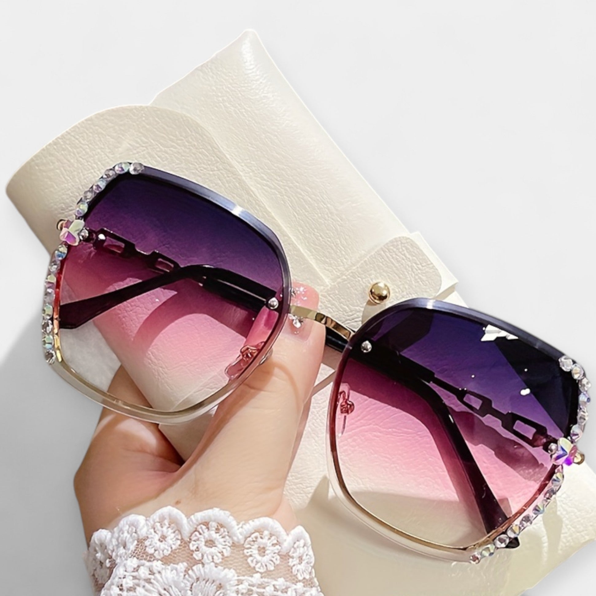 Damskie okulary z gradientowym efektem