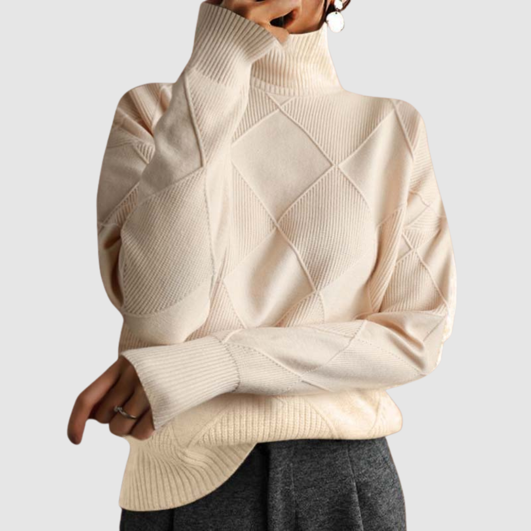 Ester - Teksturowany sweter z golfem