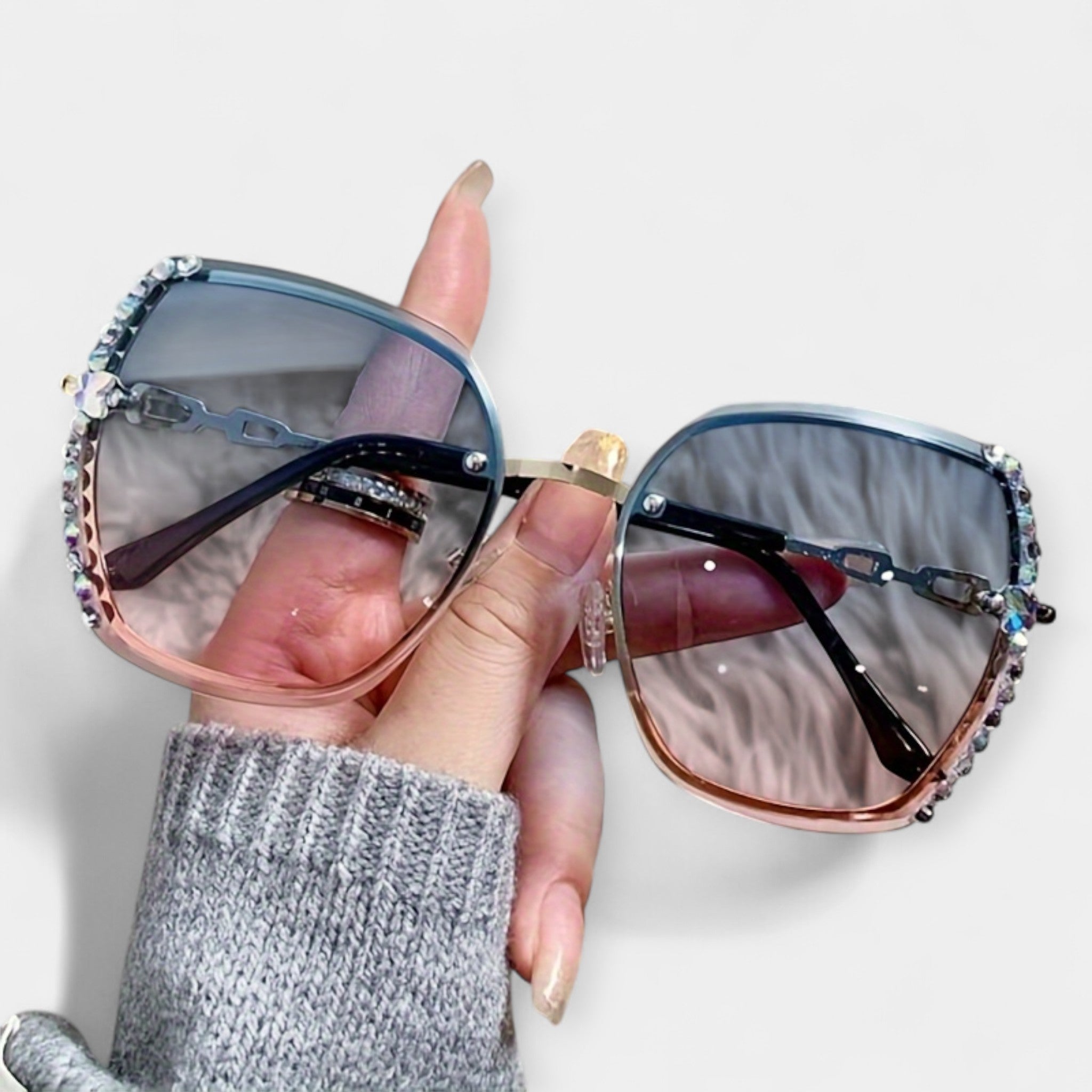 Damskie okulary z gradientowym efektem