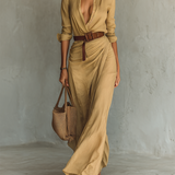 Sukienka maxi z kołnierzykiem