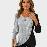 Kaia - Elegancki sweter z dzianiny z guzikami