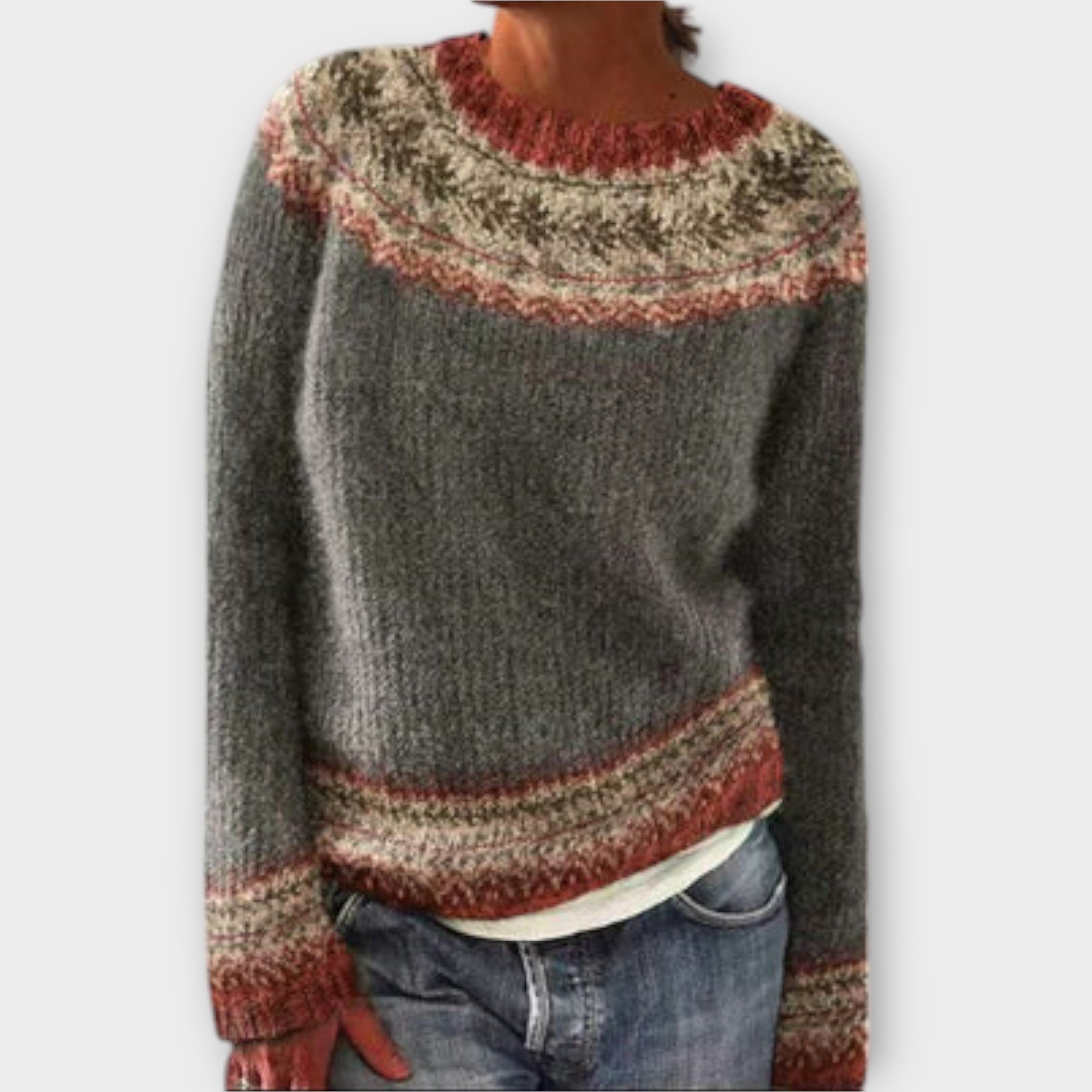 Vintage pleciony sweter dla kobiet