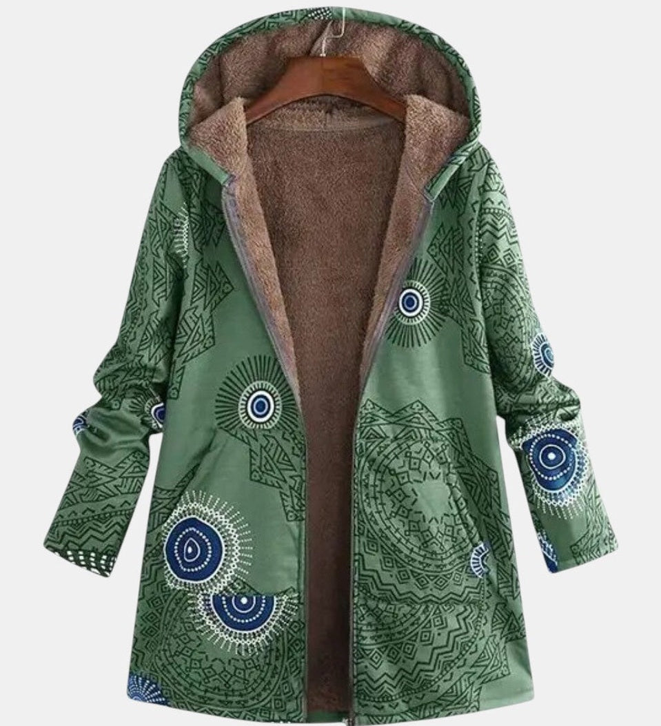 Sage - Tribal Wzór Sherpa Kurtka
