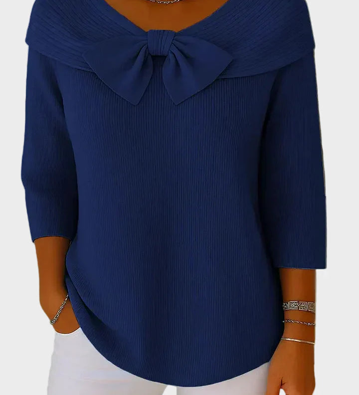 Aline - Miękki i Elegancki Sweter z Kokardą