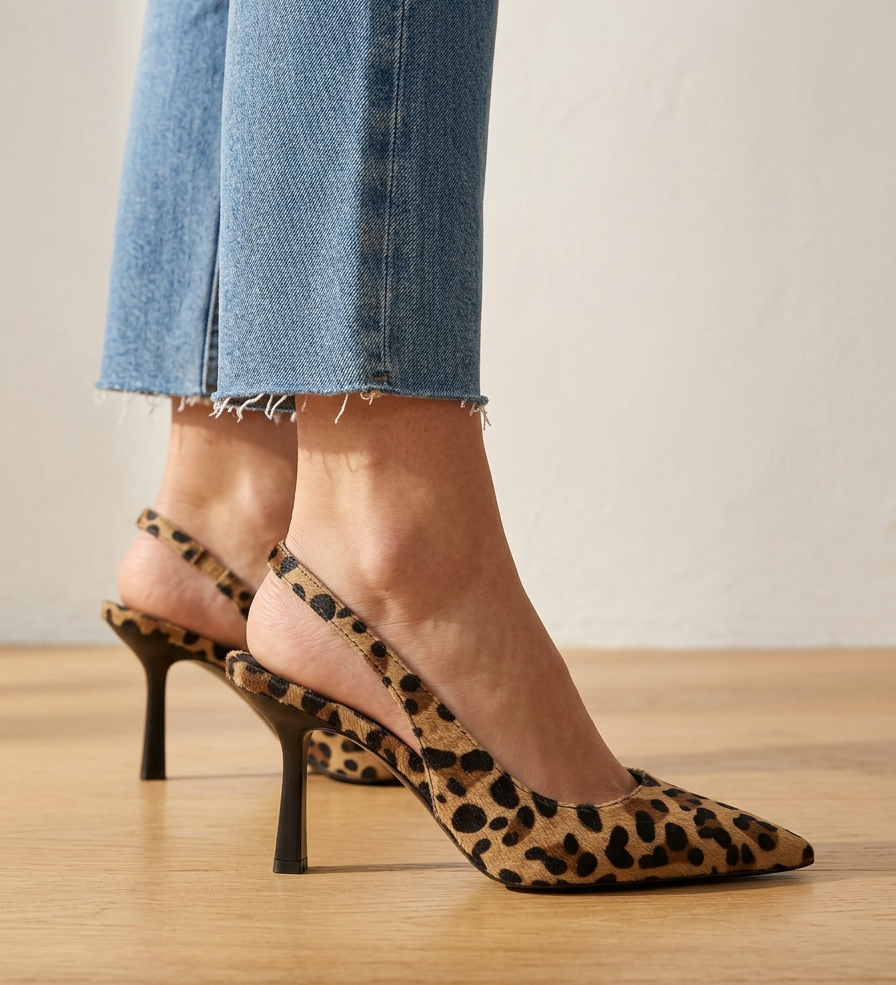 Avery | Szpilki D'Orsay w motyw leopardzi